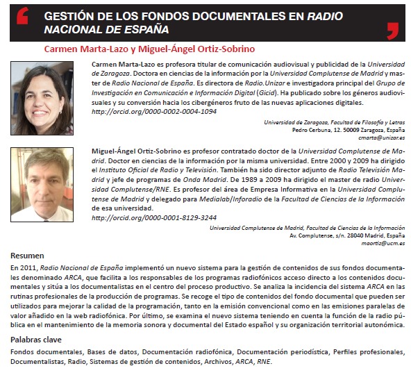 [#EPItecarios] Gestión de fondos documentales en Radio Nacional de España