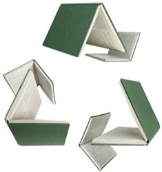 Logo del reciclaje formado con libros