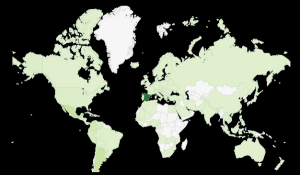 Mapa mundi de seguidores de Biblogtecarios
