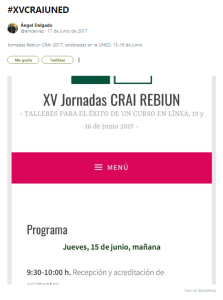 Cr&oacute;nica de las "Jornadas Rebiun CRAI 2017, celebradas en la UNED. 15-16 de junio"