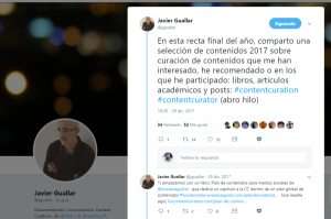 Hilo de twitter con recomendaciones de lectura