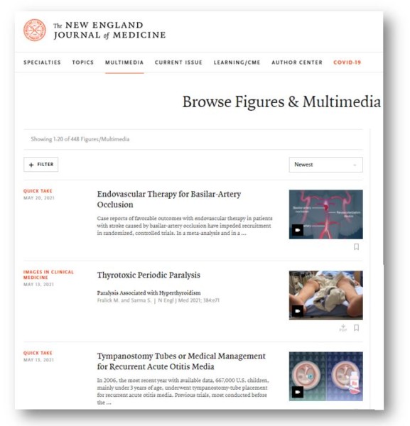Ejemplos de vídeo resúmenes de The New England Jouirnal of Medicine