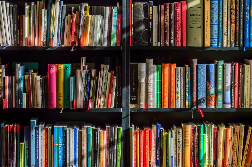 Libros en estantería